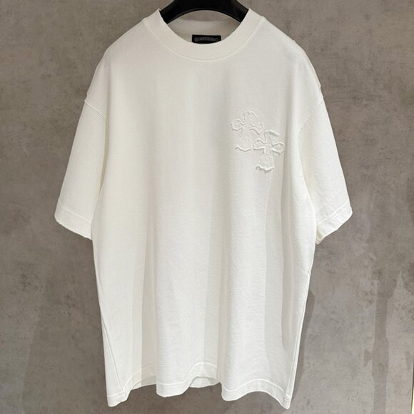 Chrome Hearts 3d Embroidered White Short-Sleeve Top